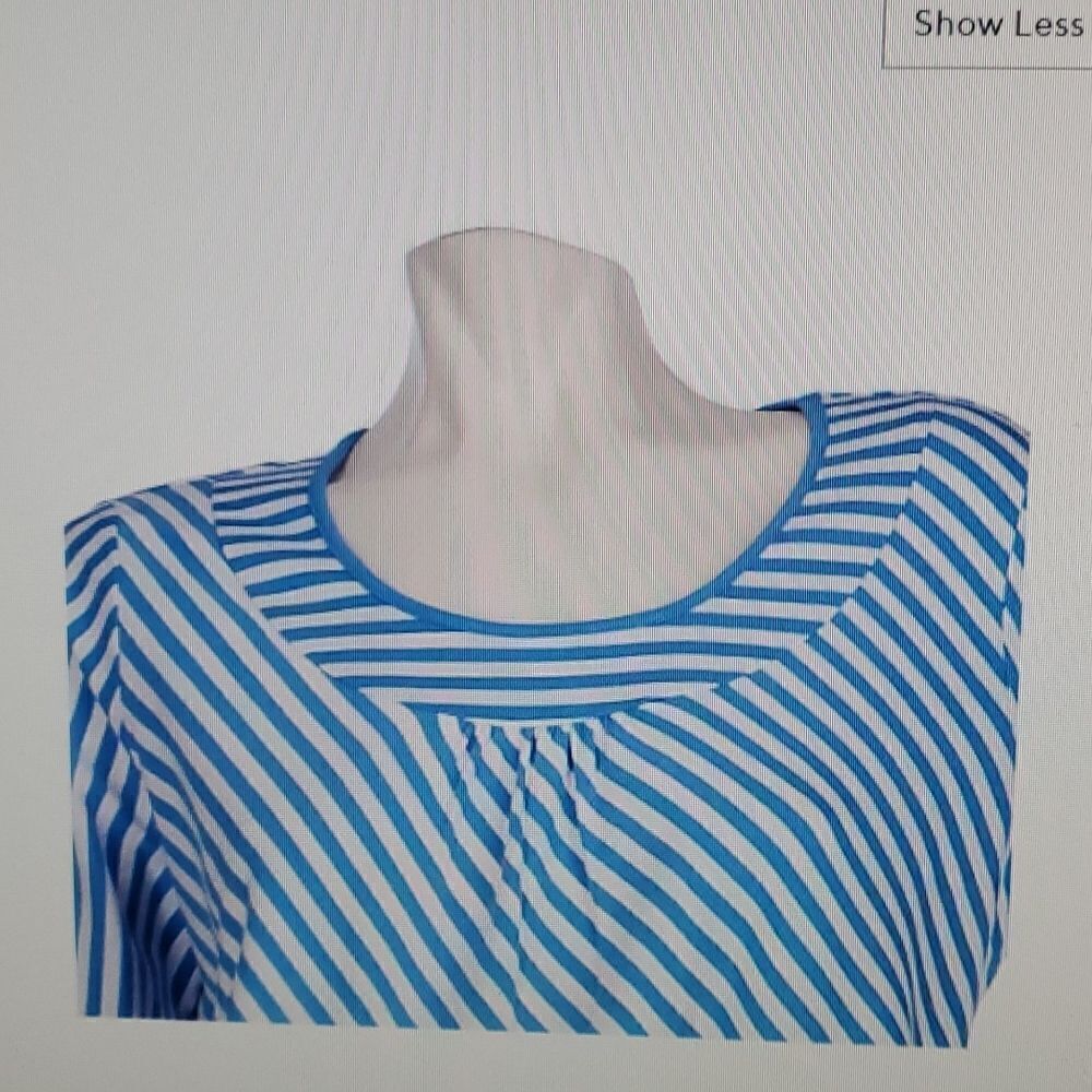 DENIM  &Co.3/4 Sleeve Diagonal stripe Top XL use - Picture 8 of 8